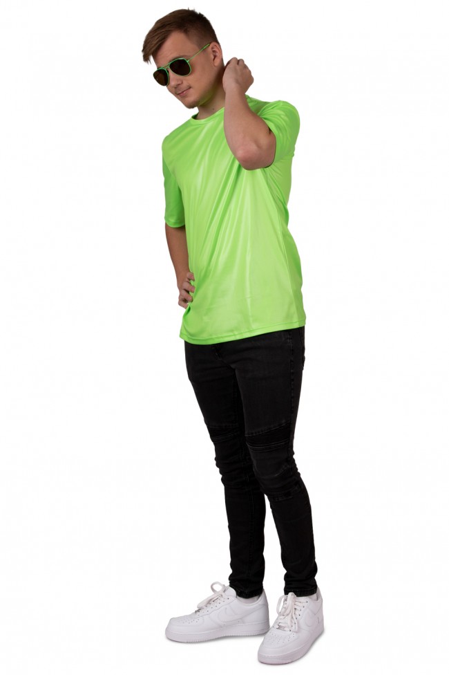 T-shirt fluo groen - willaert, verkleedkledij, carnavalkledij, carnavaloutfit, feestkledij, foute party, fluo party, neon party kamping kitch, bal marginaal